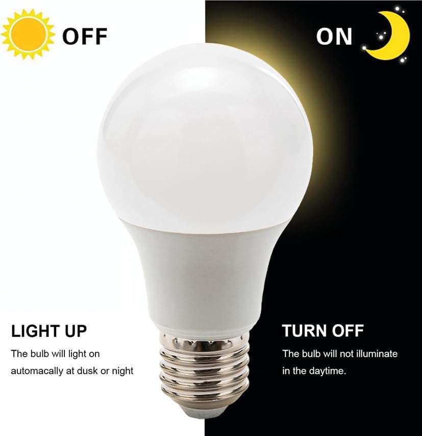 HELIO Lampada LED 10W con Sensore Crepuscolare 6000K°