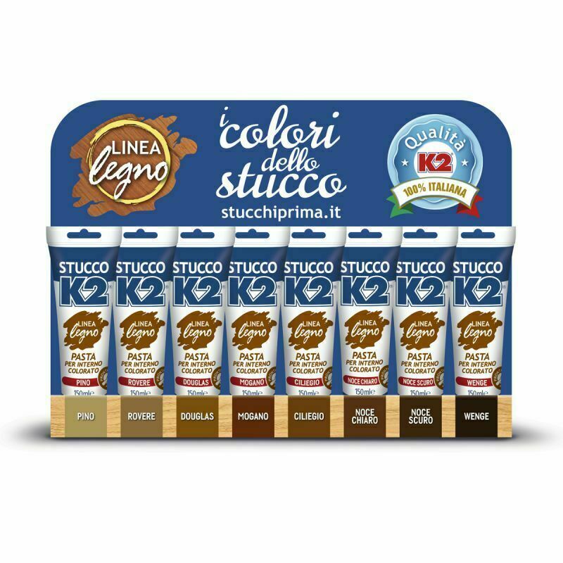 PRIMA K2 Stucco in Pasta Pronto per Muro e Legno Colorato 150ml
