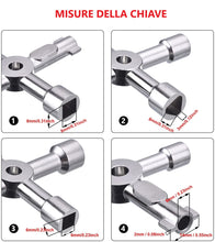 Carica l&#39;immagine nel visualizzatore di Gallery, Chiave Universale Multiuso per Sportello Contatore GAS-LUCE-ELETTRICITA&#39;
