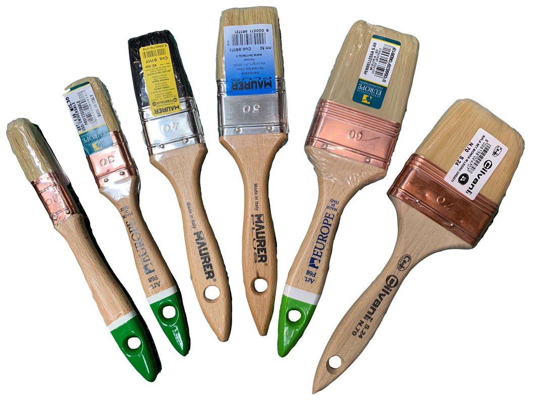 Pennelli Setola Bionda/Nera con Manico in Legno