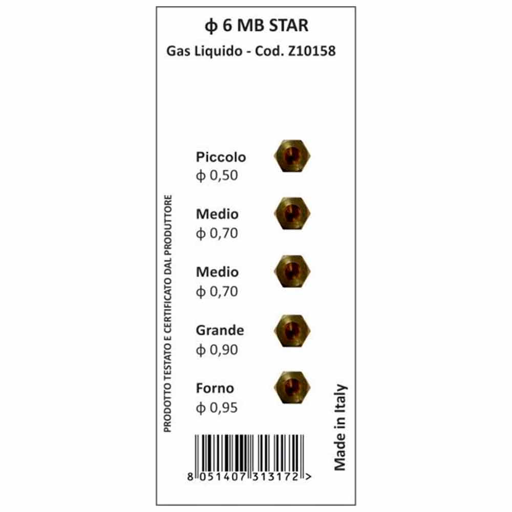Serie di Ugelli per Gas GPL / Metano con Chiave a Tubo n° 6/7