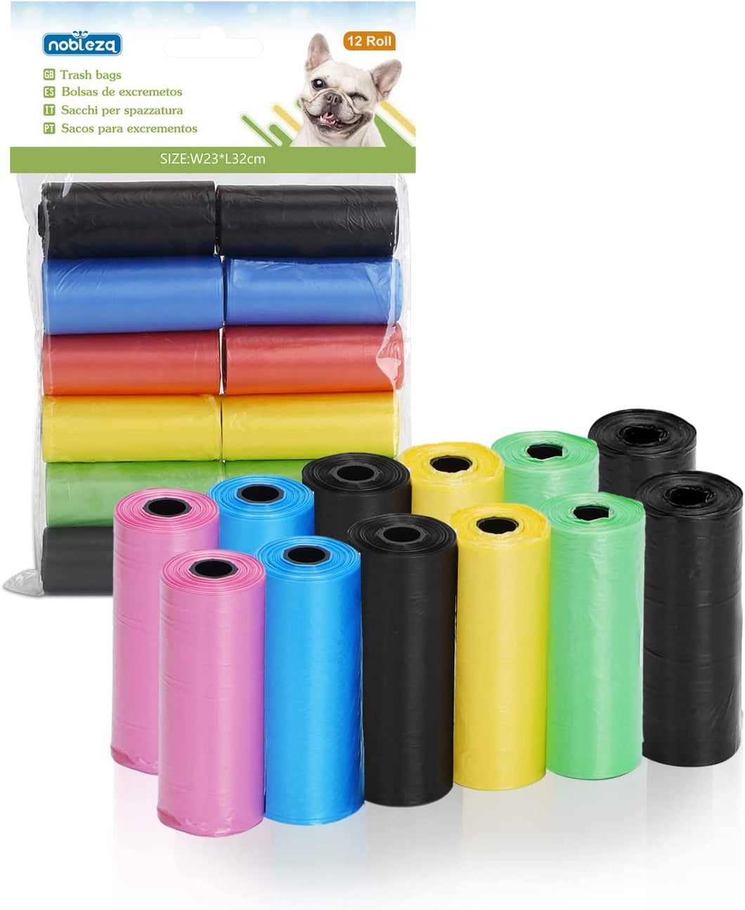 NOBLEZA Sacchetti Igienici Colorati per Raccolta Escrementi